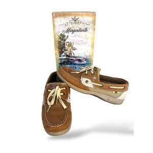 Margaritaville Boat Shoes Size 8 Women's‎ (6.5 Men's) Leather Upper Lace-up
